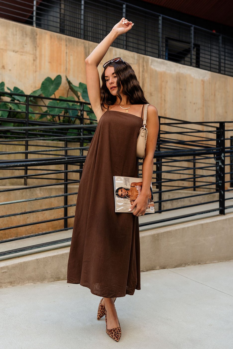 brown maxi dresses for women KRISTI BROWN MAXI DRESS