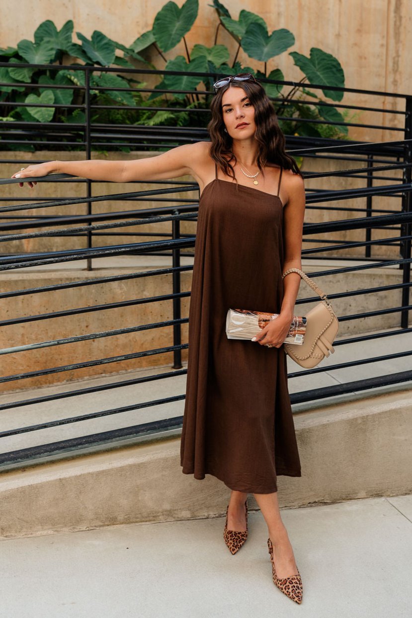 KRISTI BROWN MAXI DRESS - Lizard Thicket KRISTI BROWN MAXI DRESS - Lizard Thicket