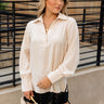 Mary Beige & Pearl Long Sleeve Top - Front view