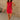 Lindsey Red Corduroy Mini Dress - Full body front view