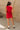 Lindsey Red Corduroy Mini Dress - Full body back view