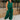 Jenna Dark Green Knit Jumpsuit - Full body front view