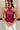 Maya Burgundy Faux Leather Halter Top - Close up front view