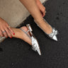 Harmony Silver Bow Slingback- top view