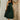 Carmen Green Embroidered Midi Dress - full body front view