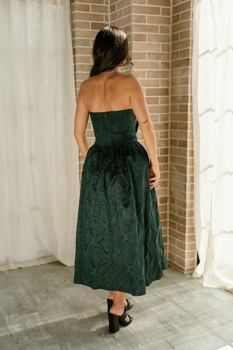 maleek spider embroidery midi dress in smoke green Virginia Suiting Embroidered Midi Dress / Sage | MESHKI