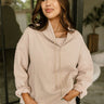 Amanda Beige High Neckline Sweatshirt - Front view