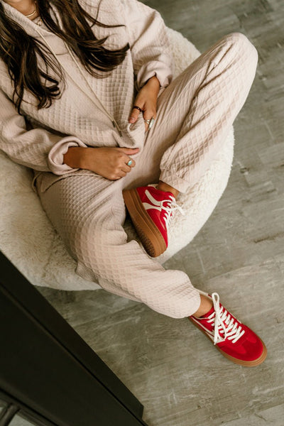 Steve Madden Dodge Red Multi Platform Sneaker - Lizard Thicket