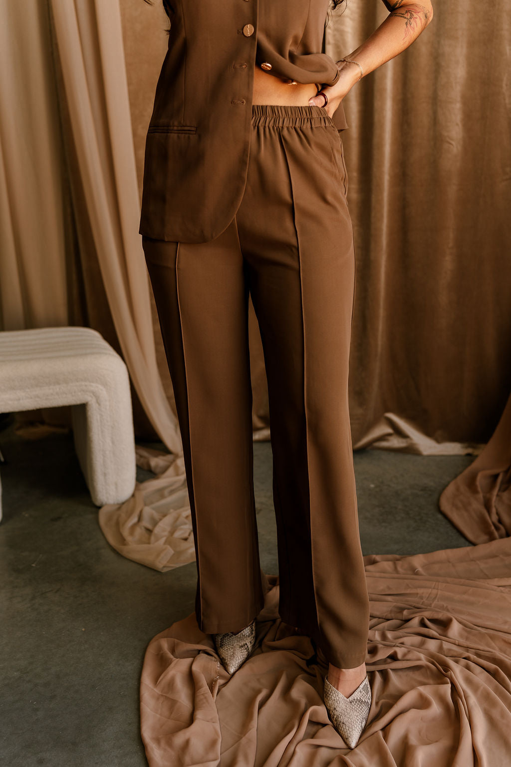 Blair Brown Wide Leg Pants- front view