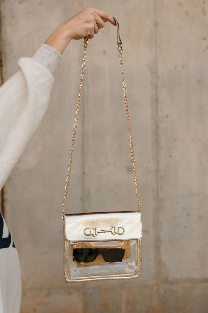 Rowan Clear & Gold Purse - front