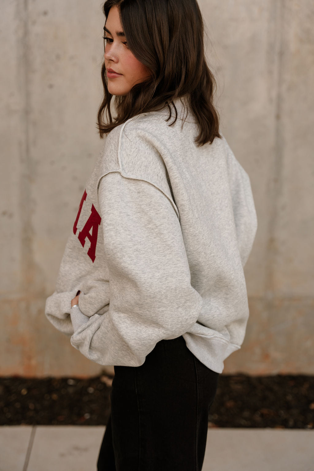 Alabama Reversible Mock Neck Sweatshirt- frontal side view
