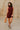 Helen Dark Wine Satin Mini Dress- full body front view