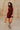 Helen Dark Wine Satin Mini Dress- full body front view