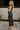 Elisa Dark Green Satin Midi Dress- side view