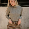 Kora Heather Grey Ribbed Knit Top- front top view