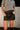 Leona Washed Black Leather Mini Skirt- front view