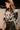 Reya Taupe & Black Floral Ruched Top- frontal side top view