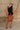 Evie Cognac Faux Leather Midi Skirt- full body view