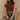 Maia Brown Ruched Sleeveless Tank- frontal top view
