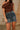 Lena Denim Studded Frayed Mini Skirt- top front view