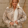 Veda Light Woodland Camo & Camel Jacket- top view