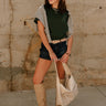 Sawyer Dark Green Short Sleeve Top- full body view