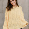 Amanda Yellow Cable Knit Sweater- front view