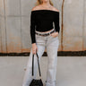 Rylie Black Off-The-Shoulder Top- full body view