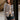 Alma Navy & Cream Stripe Cardigan- front view