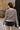 Alma Navy & Cream Stripe Cardigan- close up back view