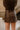 Leona Washed Brown Leather Mini Skirt- close up back view