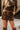 Leona Washed Brown Leather Mini Skirt- close up front view