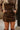 Leona Washed Brown Leather Mini Skirt- front view