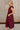 Kennedi Wine Zip-Up Midi Dress- close up side view
