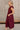 Kennedi Wine Zip-Up Midi Dress- close up side view