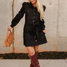 Lia Denim Long Sleeve Mini Dress - full body front view