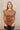 Torey Brown Faux Suede Ruched Top - front view