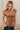 Torey Brown Faux Suede Ruched Top - frontal view