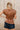 Torey Brown Faux Suede Ruched Top - back view