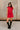 Breana Red Denim Short Sleeve Romper - full body front view