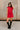 Breana Red Denim Short Sleeve Romper - full body front view