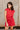 Breana Red Denim Short Sleeve Romper - front view