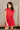 Breana Red Denim Short Sleeve Romper - front view