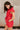 Breana Red Denim Short Sleeve Romper - side view