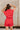Breana Red Denim Short Sleeve Romper - back view