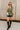 Gia Olive & Gold Zip-Up Flare Tank- full body view