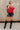 Ava Red Sleeveless Sweater- full body front 