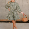 Leila Green & White Floral Flare Mini Skirt- full body view