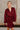Selah Burgundy Satin Flare Mini Dress- front view