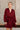 Selah Burgundy Satin Flare Mini Dress- front view